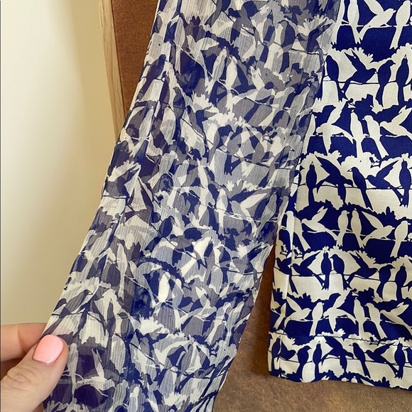 Tory Burch Birds on a Wire Women's Top Silk 4 - Picture 4 of 7